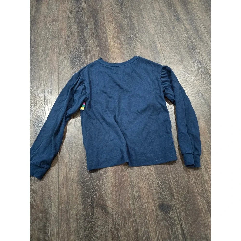 365 Kids Garanimals Girls Navy Blue Unicorn Dreams Sequin Long Sleeve Top Size 8